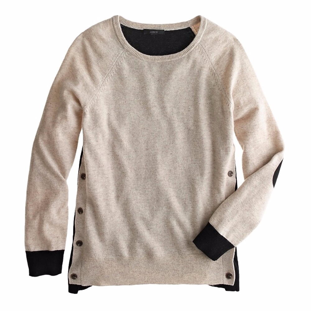 J. Crew Side Button Color Block Sweater - image 2